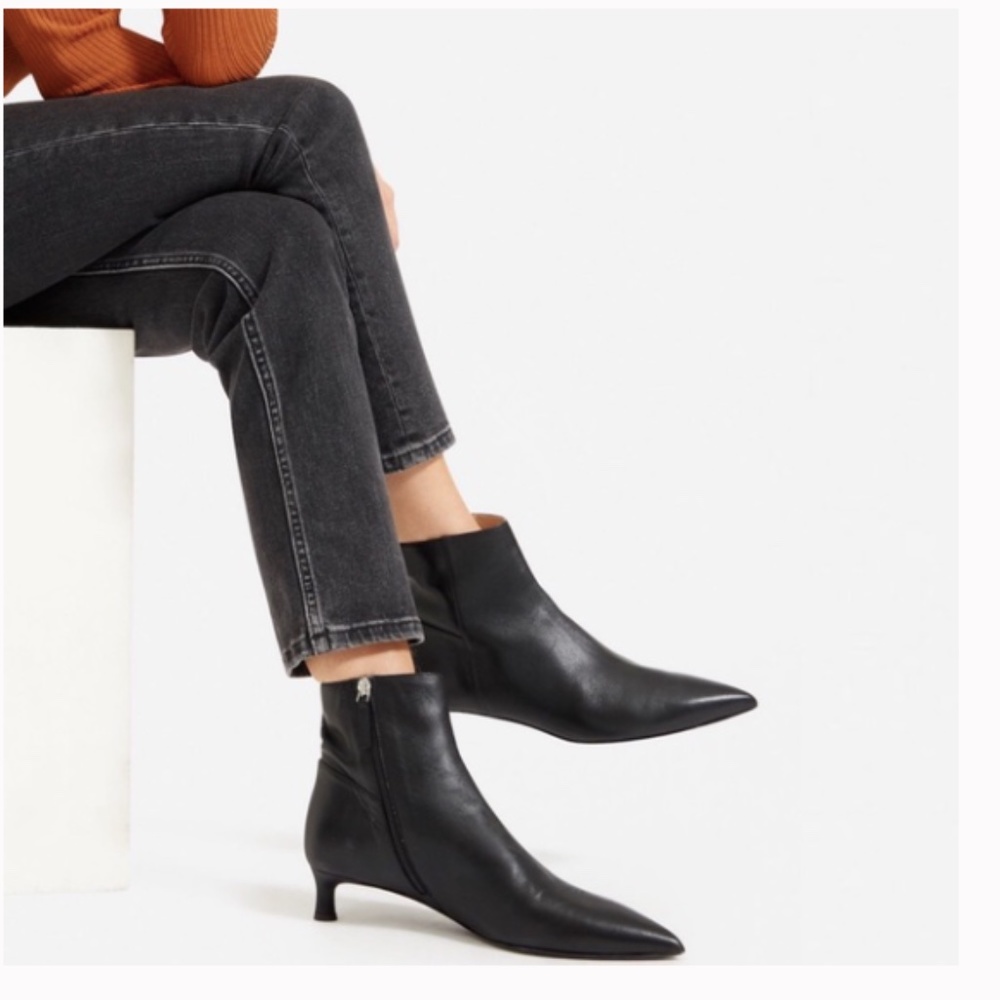 Everlane Editor Pointed Toe Kitten Heel Boot 9